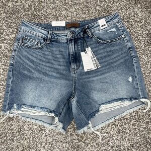 Judy Blue Womens High Waist Rigid Magic‎ Fray Hem Shorts (1598)